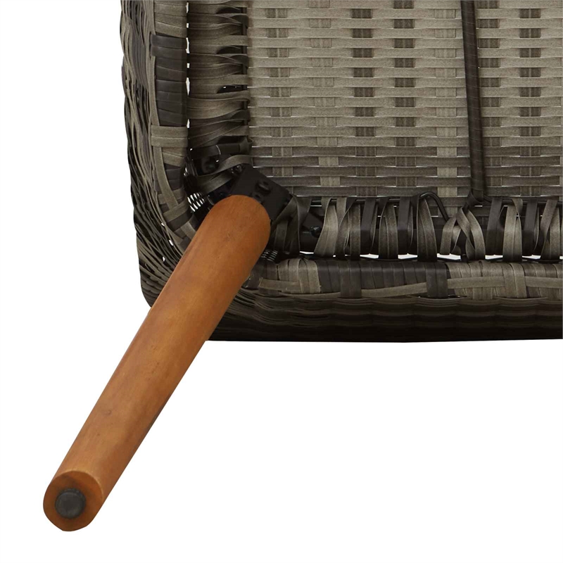 vidaXL 7 Piece Poly Rattan Garden Dining Set with Cushions in Grey