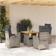 vidaXL Rattan Garden Dining Set in Grey and Brown