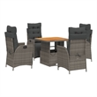 vidaXL Rattan Garden Dining Set in Grey and Brown