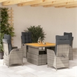vidaXL 5 Piece Poly Rattan Garden Dining Set in Grey and Brown