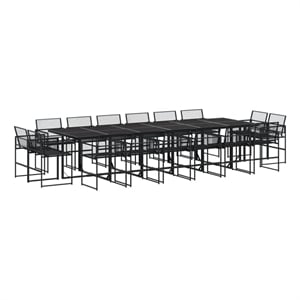 vidaXL Rattan Garden Dining Set in Black