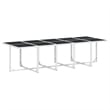 vidaXL 15 Piece Steel Garden Dining Set in White/Light Gray