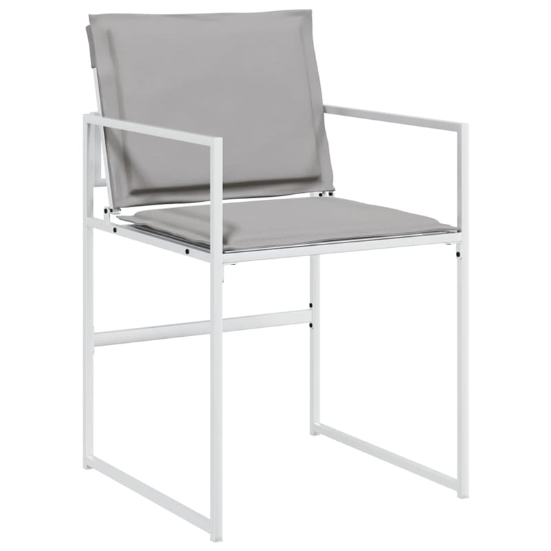 vidaXL 15 Piece Steel Garden Dining Set in White/Light Gray