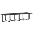 vidaXL 17 Piece Steel Garden Dining Set in Black
