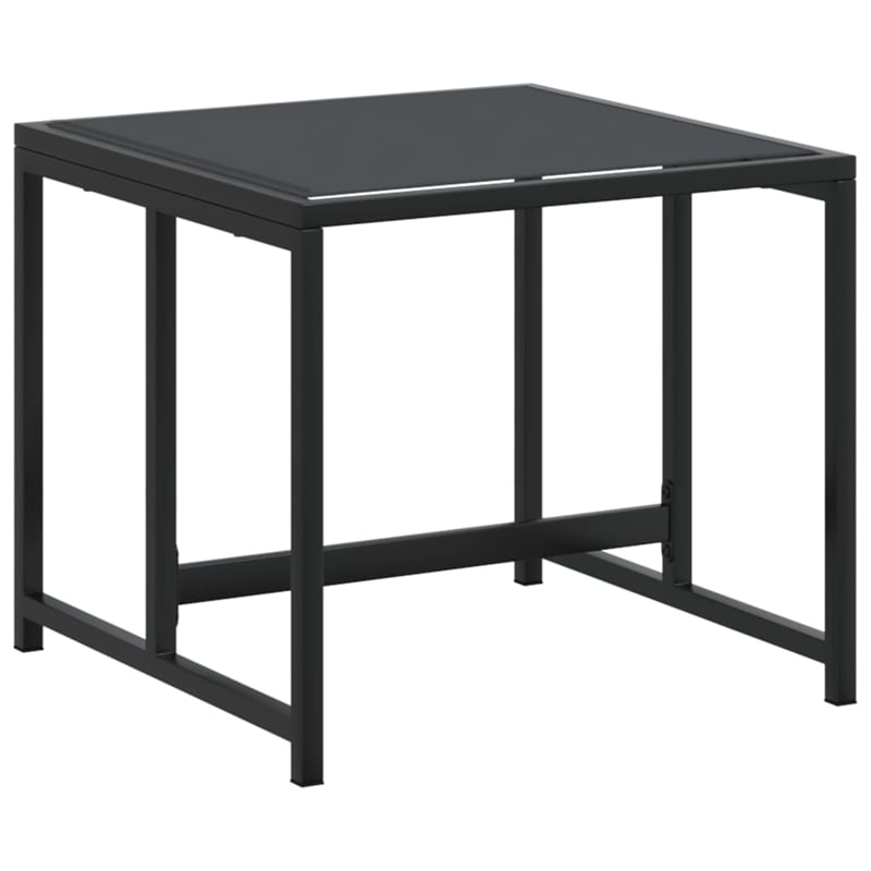 vidaXL 17 Piece Steel Garden Dining Set in Black