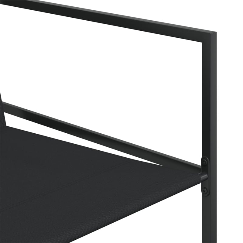vidaXL 17 Piece Steel Garden Dining Set in Black