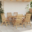 vidaXL 7 Piece Solid Teak Wood Garden Dining Set in Brown