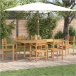vidaXL 7 Piece Solid Teak Wood Garden Dining Set in Brown