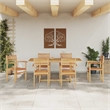 vidaXL 7 Piece Solid Teak Wood Garden Dining Set in Brown