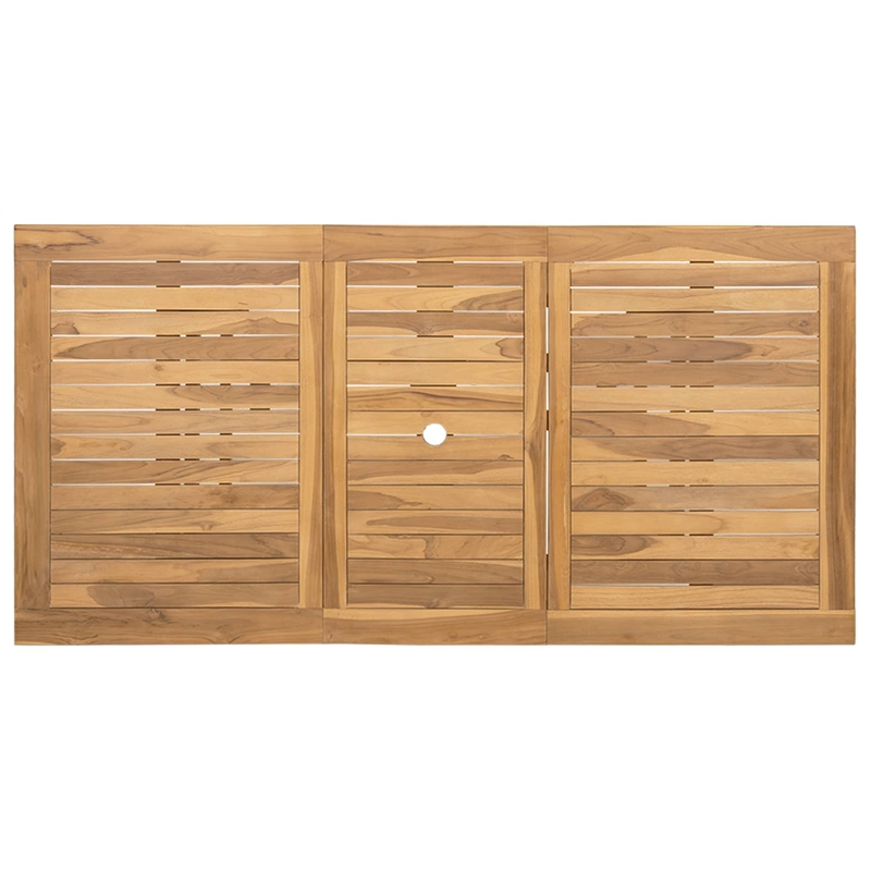 vidaXL 7 Piece Solid Teak Wood Garden Dining Set in Brown