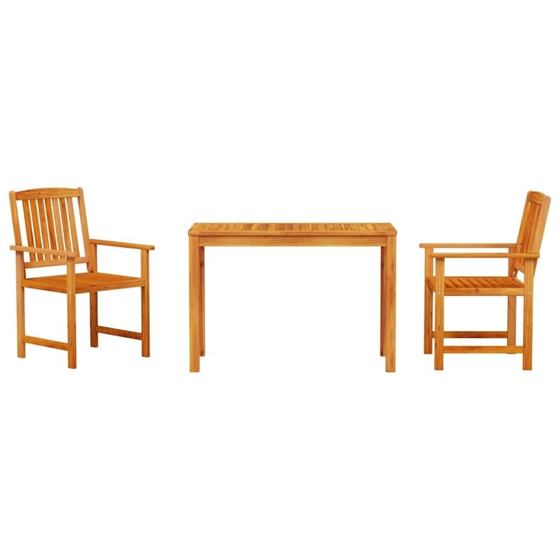 vidaXL Solid Acacia Wood Garden Dining Set in Brown