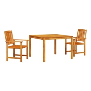 vidaXL Solid Acacia Wood Garden Dining Set in Brown