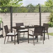 vidaXL 5 Piece Rattan Garden Dining Set in Black