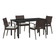 vidaXL 5 Piece Rattan Garden Dining Set in Black
