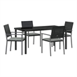 vidaXL 5 Piece Rattan Garden Dining Set in Anthracite