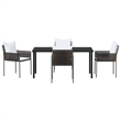 vidaXL 5 Piece Poly Rattan Garden Dining Set in Black
