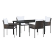 vidaXL 5 Piece Poly Rattan Garden Dining Set in Black