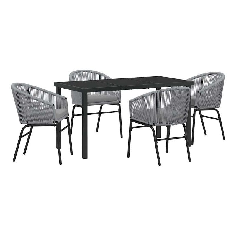 vidaXL 5 Piece Poly Rattan Garden Dining Set in Anthracite