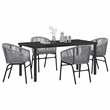 vidaXL 5 Piece Poly Rattan Garden Dining Set in Anthracite