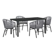 vidaXL 5 Piece Poly Rattan Garden Dining Set in Anthracite