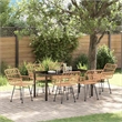 vidaXL 7 Piece Poly Rattan Garden Dining Set in Black