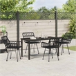 vidaXL 5 Piece Poly Rattan Garden Dining Set in Black