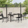 vidaXL 5 Piece Poly Rattan Garden Dining Set in Black