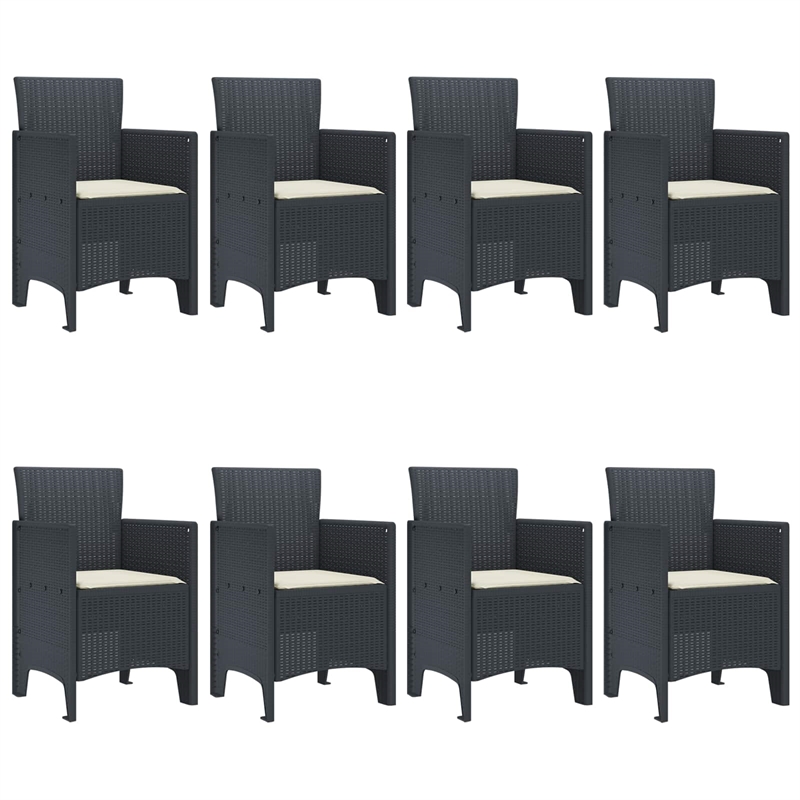 vidaXL Poly Rattan Garden Dining Set in Anthracite