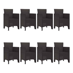 vidaXL Poly Rattan Garden Dining Set in Brown