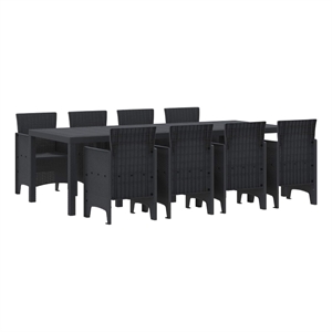 vidaXL Poly Rattan Garden Dining Set in Anthracite
