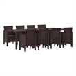 vidaXL Poly Rattan Garden Dining Set in Brown