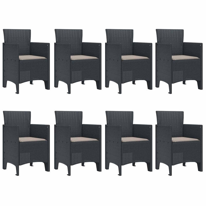 vidaXL Poly Rattan Garden Dining Set in Anthracite
