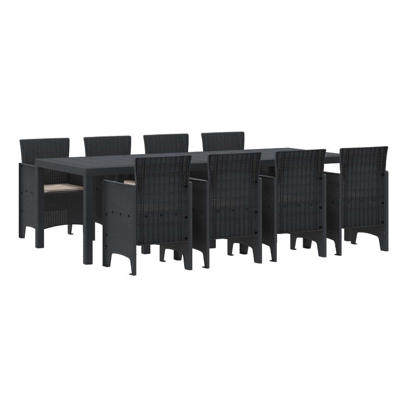 vidaXL Poly Rattan Garden Dining Set in Anthracite