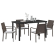 vidaXL 5 Piece Poly Rattan Garden Dining Set in Black