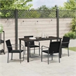vidaXL 5 Piece Poly Rattan Garden Dining Set in Black