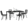vidaXL 5 Piece Poly Rattan Garden Dining Set in Black