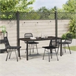 vidaXL 5 Piece Poly Rattan Garden Dining Set in Black
