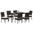 vidaXL 7 Piece Poly Rattan Garden Dining Set in Black