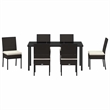 vidaXL 7 Piece Poly Rattan Garden Dining Set in Black