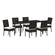 vidaXL 7 Piece Poly Rattan Garden Dining Set in Black