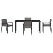 vidaXL 5 Piece Poly Rattan Garden Dining Set in Black