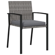 vidaXL 7 Piece Poly Rattan Garden Dining Set in Black