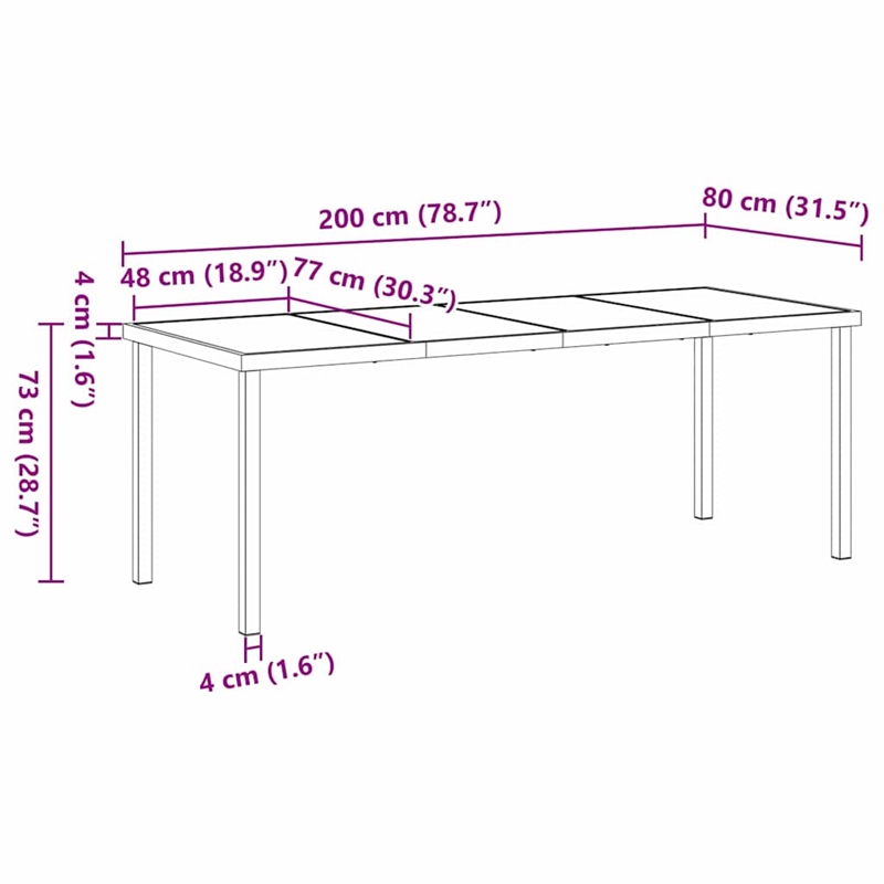 vidaXL 7 Piece Powder-Coated Steel Garden Dining Set in Black