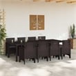 vidaXL Poly Rattan Garden Dining Set in Brown