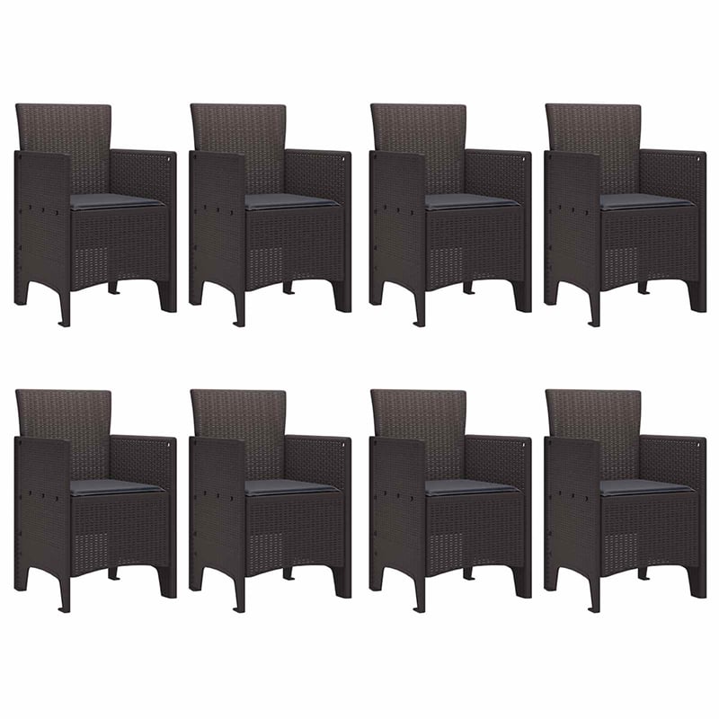 vidaXL Poly Rattan Garden Dining Set in Brown