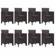 vidaXL Poly Rattan Garden Dining Set in Brown