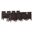 vidaXL Poly Rattan Garden Dining Set in Brown