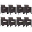 vidaXL Poly Rattan Garden Dining Set in Brown