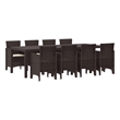 vidaXL Poly Rattan Garden Dining Set in Brown