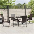 vidaXL 5 Piece Poly Rattan Garden Dining Set in Black